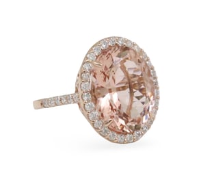14K ROSE GOLD 9.58CT MORGANITE RING