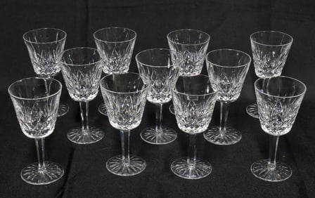 11PC WATERFORD CRYSTAL STEMWARE, ALANA PATTERN