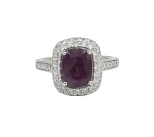 KASHMIR SAPPHIRE AND DIAMOND RING WITH GIA