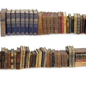 65PC ANTIQUE LEATHER BOUND BOOKS