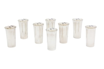 8 STERLING SILVER TUMBLERS, MANCHESTER 47 T.O.W.