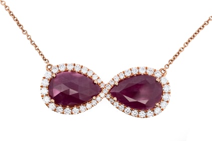 18K ROSE GOLD RUBY NECKLACE BY YAEL DESIGNS