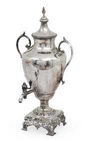 VICTORIAN SILVER PLATED SAMOVAR