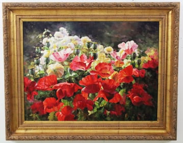 SIGNED O/C PTG POPPIES IN BLOOM