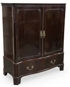 ENGLISH MAHOGANY LINEN PRESS