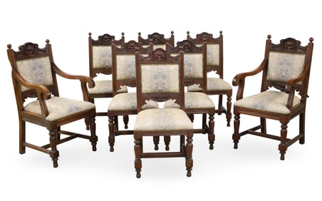 SET OF 8 ENGLISH MAHOGANY DINING CHAIRS
