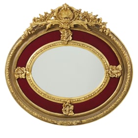 LOUIS XV STYLE BEVEL GLASS CUSHION MIRROR