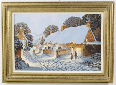 ENGLISH O/C WINTER SCENE PTG, R. TELFORD