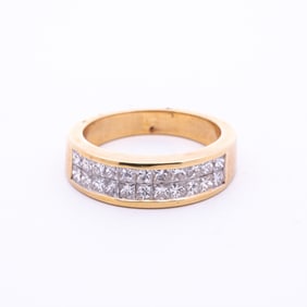 18K YELLOW GOLD AND DIAMOND BAND