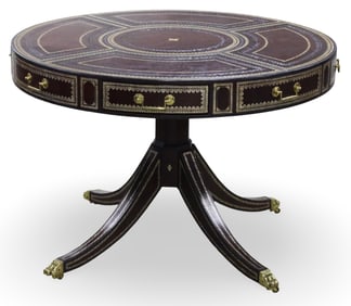 MAITLAND SMITH LEATHER TOP DRUM TABLE