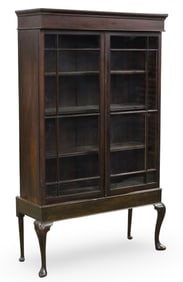 ENGLISH MAHOGANY BOOKCASE ON STAND