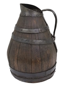 FRENCH OAK CIDER PITCHER, 19TH C.