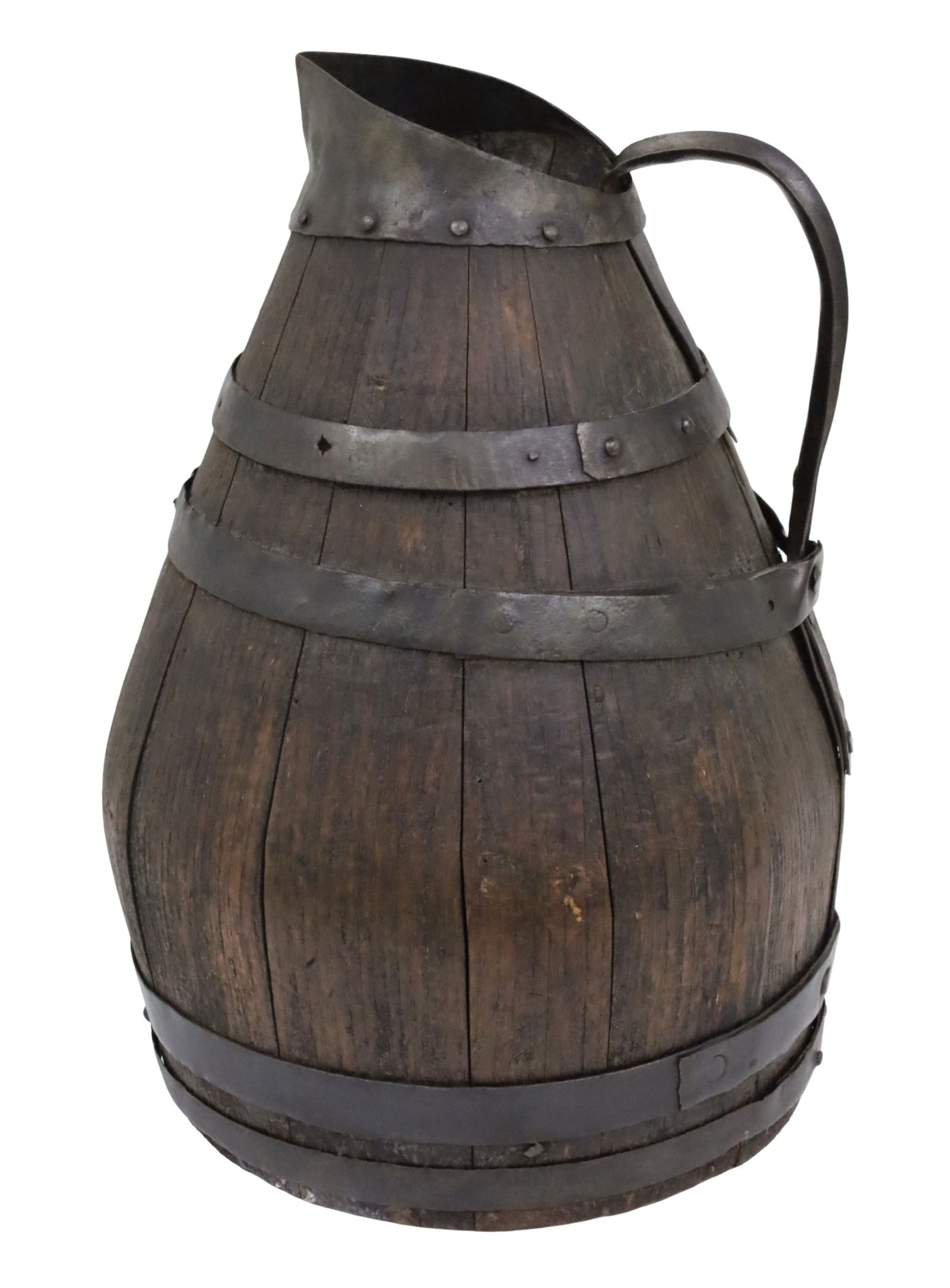 FRENCH OAK CIDER PITCHER, 19TH C. (1 of 4)