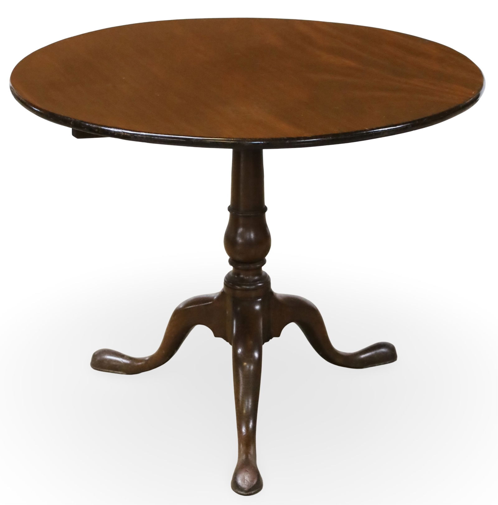 ENGLISH MAHOGANY TRIPOD TILT TABLE, 19TH C. (1 of 3)