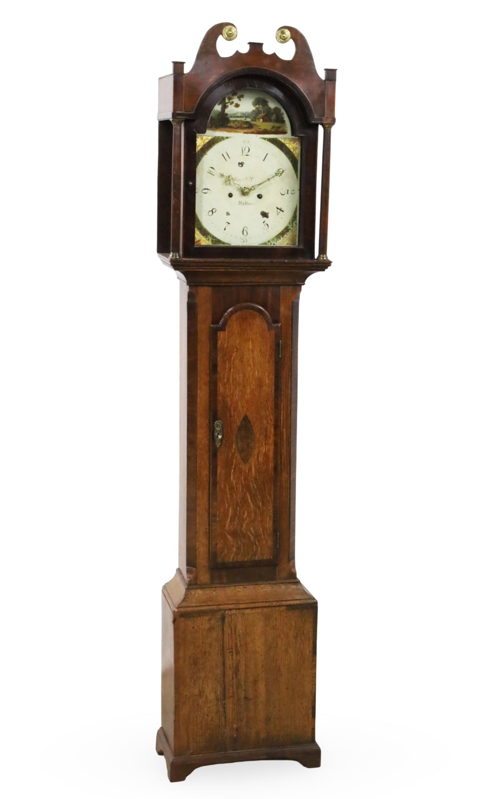 ENGLISH OAK GRANDFATHER CLOCK, 19TH C. (1 of 6)
