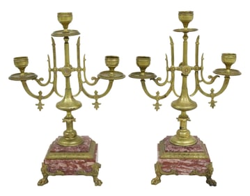 PR FRENCH LOUIS XVI STYLE 3 LIGHT CANDELABRA