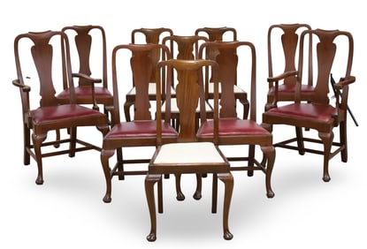 10 QUEEN ANNE STYLE DINING CHAIRS