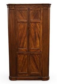 ENGLISH STAINED PINE CORNER CUPBOARD
