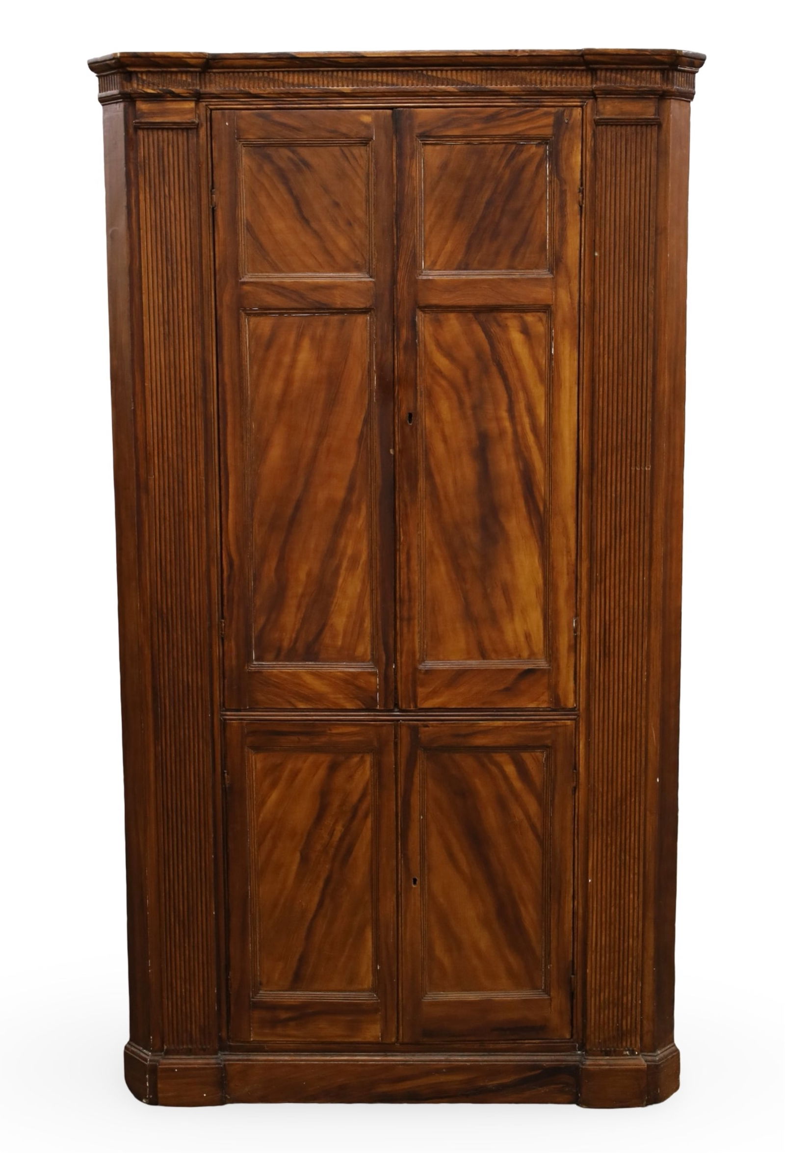 ENGLISH STAINED PINE CORNER CUPBOARD (1 of 3)