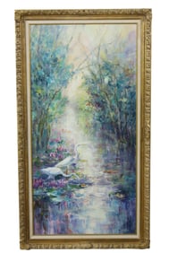 SIGNED OIL ON CANVAS LANDSCAPE PAINTING