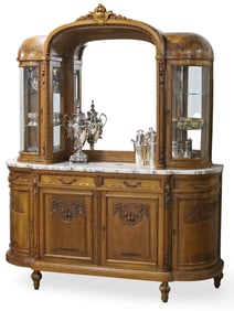 LOUIS XVI STYLE CARVED WALNUT BUFFET