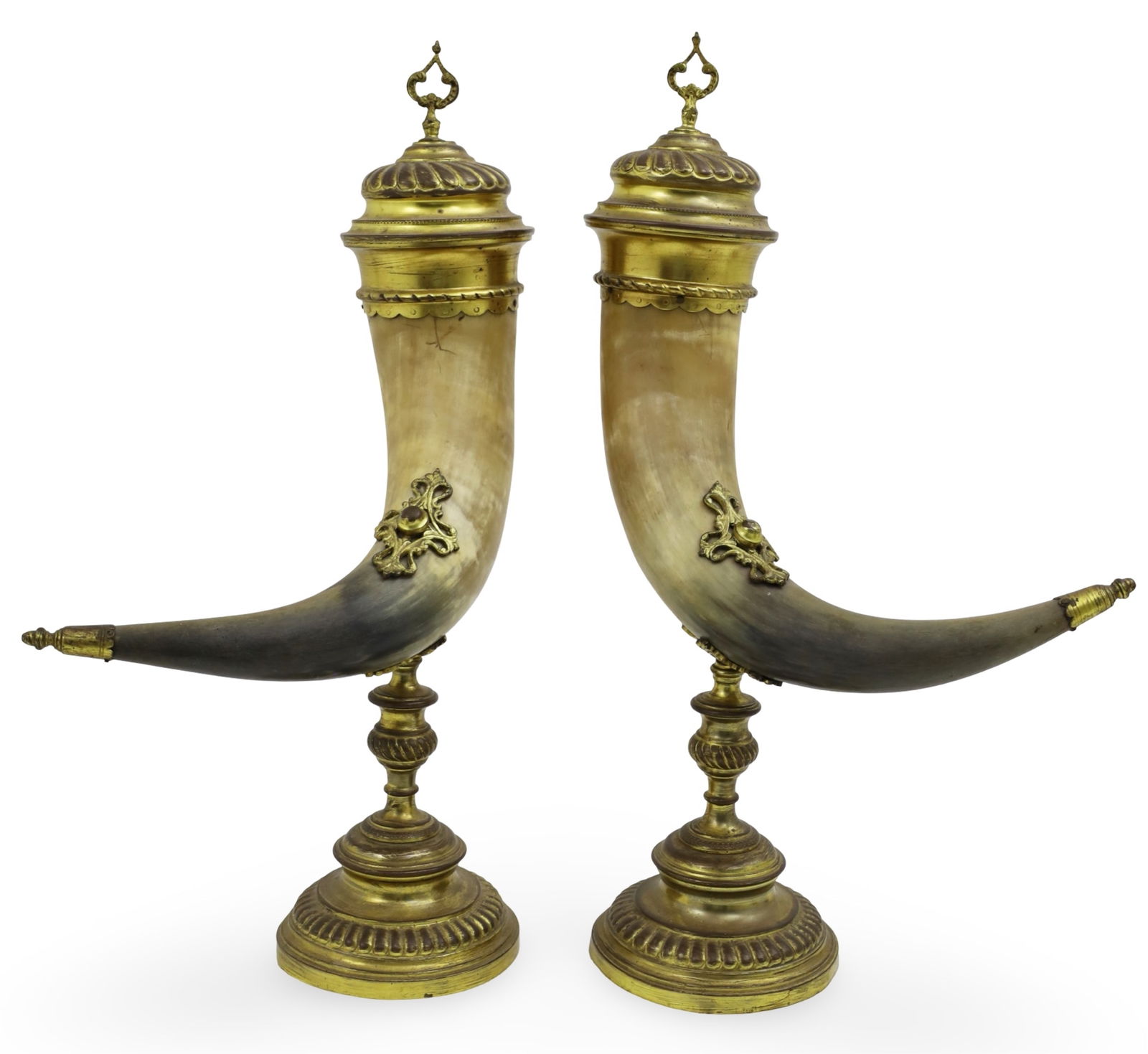 PR FRENCH TROPHY HORN CORNUCOPIAS, 19TH C. (1 of 3)