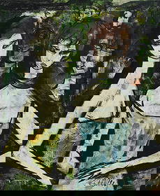 CHARLES LEVIER (FRENCH, 1920-2003) DUEX FEMMES: Oil on canvas Expressionist painting depicting two woman among other figures by Charles Levier (French, 1920-2003) signed lower right, mounted in frame; overall 31.5"H 27.5"W canvas 24"H 20"W