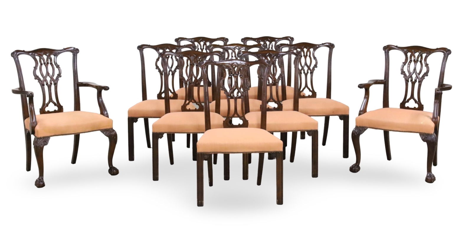 10 CHIPPENDALE STYLE DINING CHAIRS, BAKER (1 of 6)