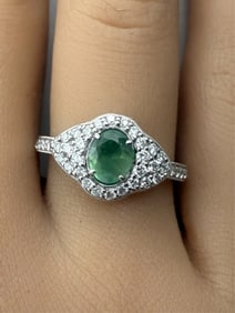 GIA ALEXANDRITE & DIAMOND RING