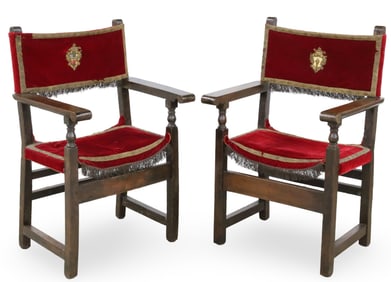 PR SPANISH RENAISSANCE REVIVAL COURT CHAIRS