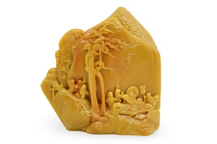 CHINESE CARVED SOAPSTONE MOUNTAIN