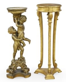 TWO FRENCH GILTWOOD PEDESTALS