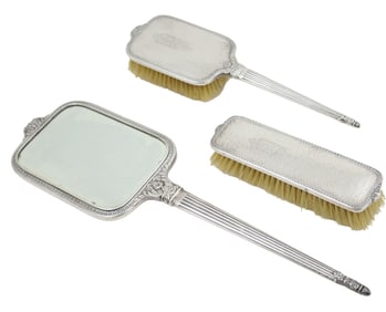 3PC INTERNATIONAL STERLING VANITY DRESSER SET