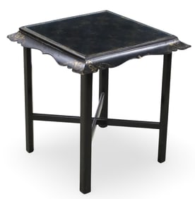 ENGLISH PAPIER MACHE TRAY TOP GAME TABLE, 19TH C.