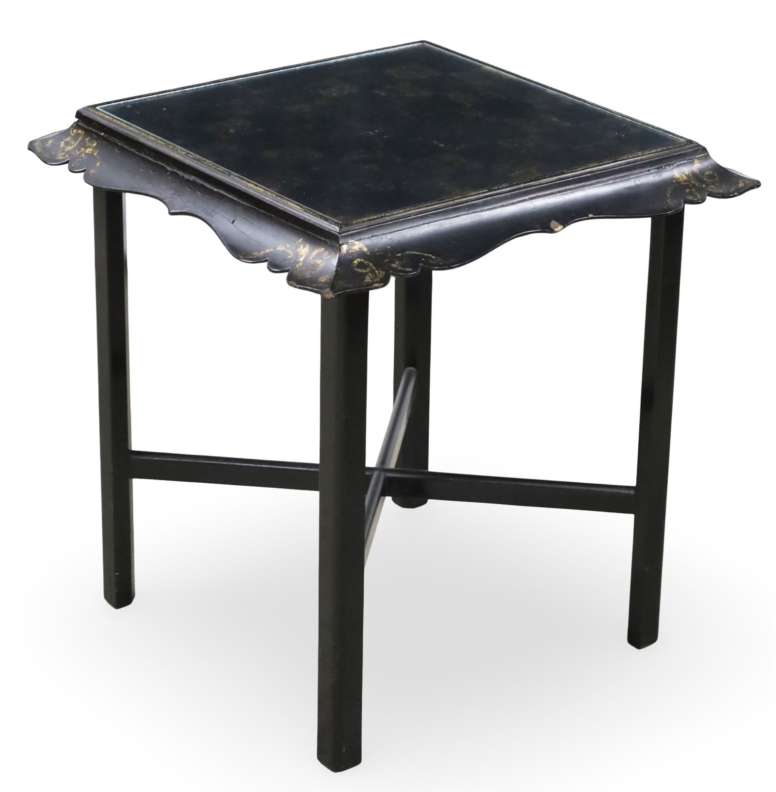 ENGLISH PAPIER MACHE TRAY TOP GAME TABLE, 19TH C. (1 of 3)