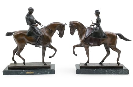 PR BRONZE EQUESTRIAN RIDERS, A. DELUCA