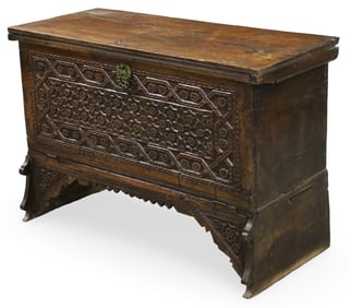 FRENCH CARVED WALNUT BLANKET FALL FRONT CHEST
