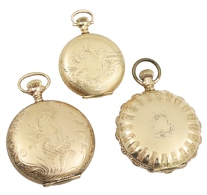 3 GOLD FILLED POCKET WATCHES