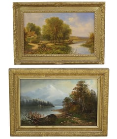 TWO 19TH C. O/C LANDSCAPE PTGS, GERRY, SAMPSON