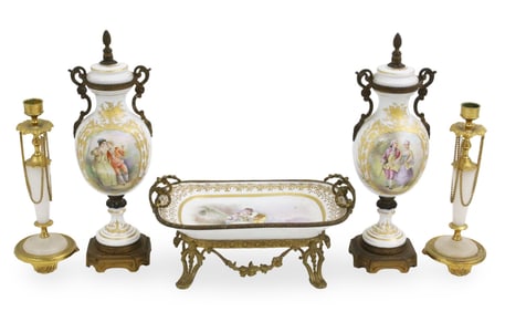 5PC FRENCH PORCELAIN AND DECORATIVE ARTS