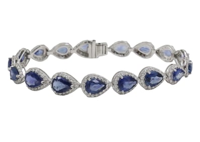 PLATINUM SAPPHIRE & DIAMOND BRACELET