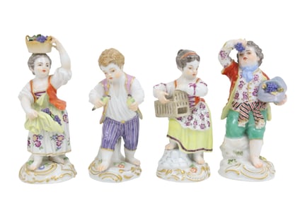 4 MEISSEN PORCELAIN FIGURES
