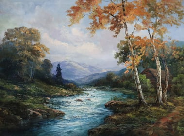 FOLLOWER OF ALBERT BIERSTADT, OIL ON CANVAS