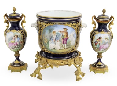 3PC LOT OF FRENCH PORCELAIN INCL. SEVRES