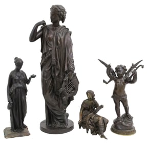 4PC LOT OF FIGURAL FRENCH BRONZE SCULPTURES