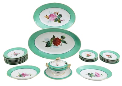 23PC OLD PARIS PORCELAIN DESSERT SERVICE