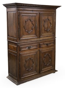 LOUIS XIII WALNUT QUATRE PORTE CABINET, 19TH C.