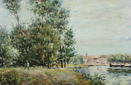 IMPRESSIONIST OIL ON CANVAS LANDSCAPE, C. FRADIER