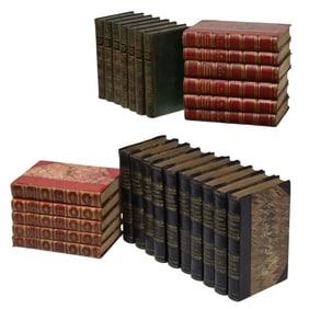 28PC ANTIQUE BOOKS, WORDSWORTH, CRABBE, OTHERS