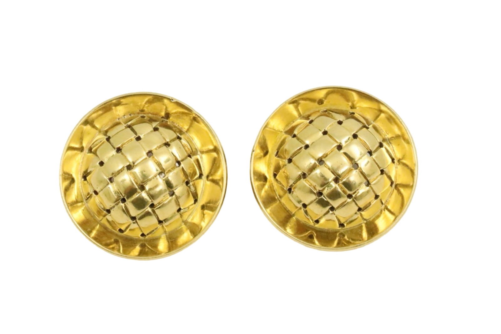 PR 18K GOLD HONEYCOMB EARRINGS (1 of 2)